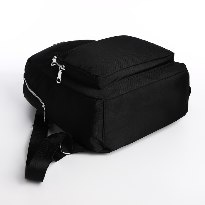 Рюкзак с пеналом, 26*11*35, отд. на молнии 5 н/кармана, черный - фото 4 - id-p216661533