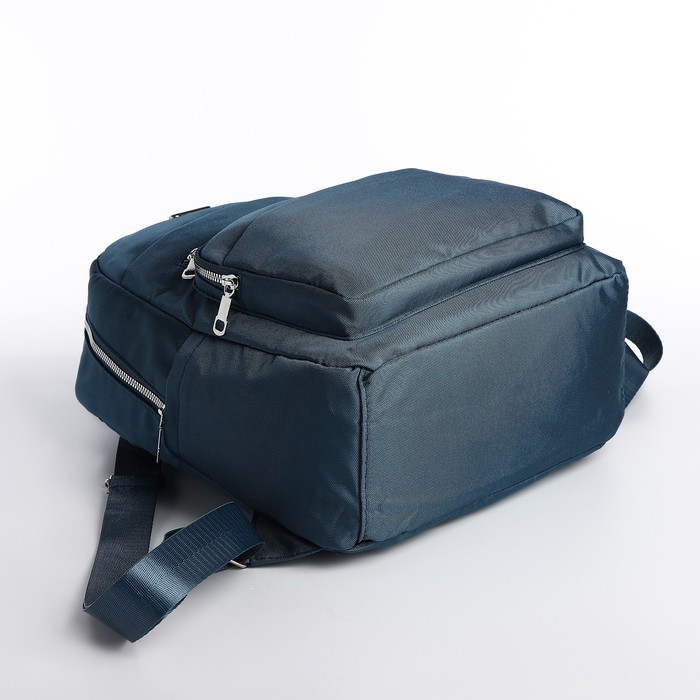 Рюкзак с пеналом, 26*11*35, отд. на молнии 5 н/кармана, бирюзовый - фото 4 - id-p216661535