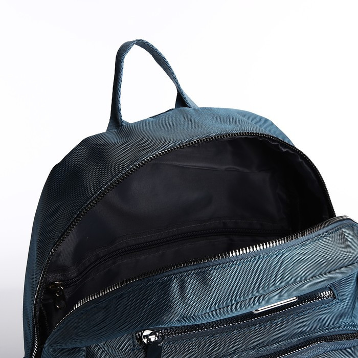 Рюкзак с пеналом, 26*11*35, отд. на молнии 5 н/кармана, бирюзовый - фото 5 - id-p216661535