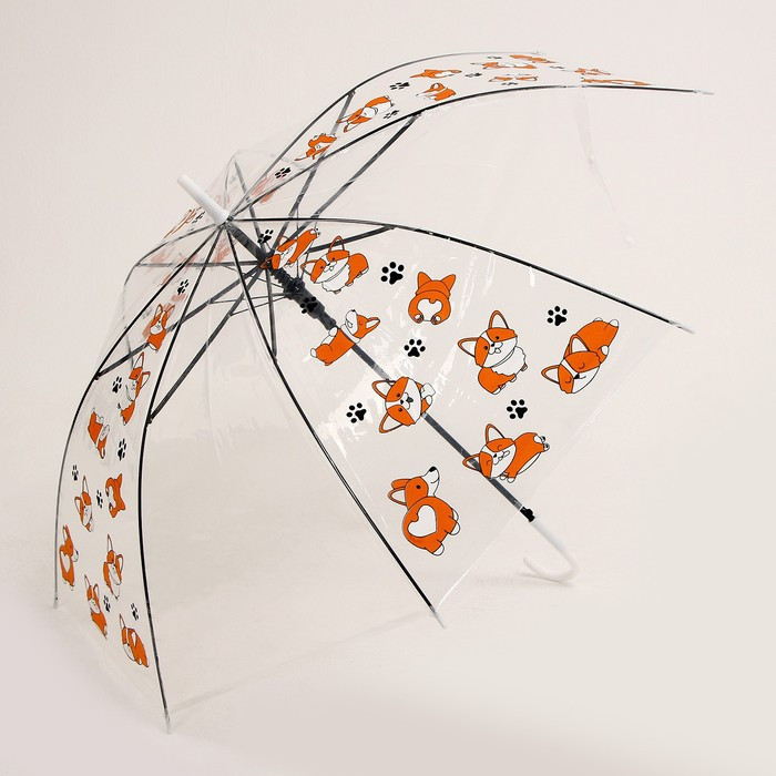 Зонт детский «Корги» полуавтомат, прозрачный, d=90см - фото 8 - id-p211270498