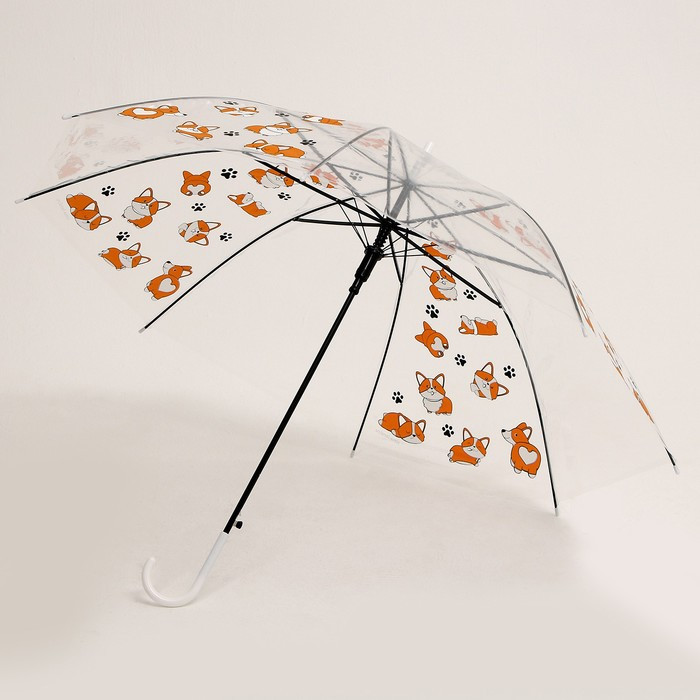 Зонт детский «Корги» полуавтомат, прозрачный, d=90см - фото 10 - id-p211270498