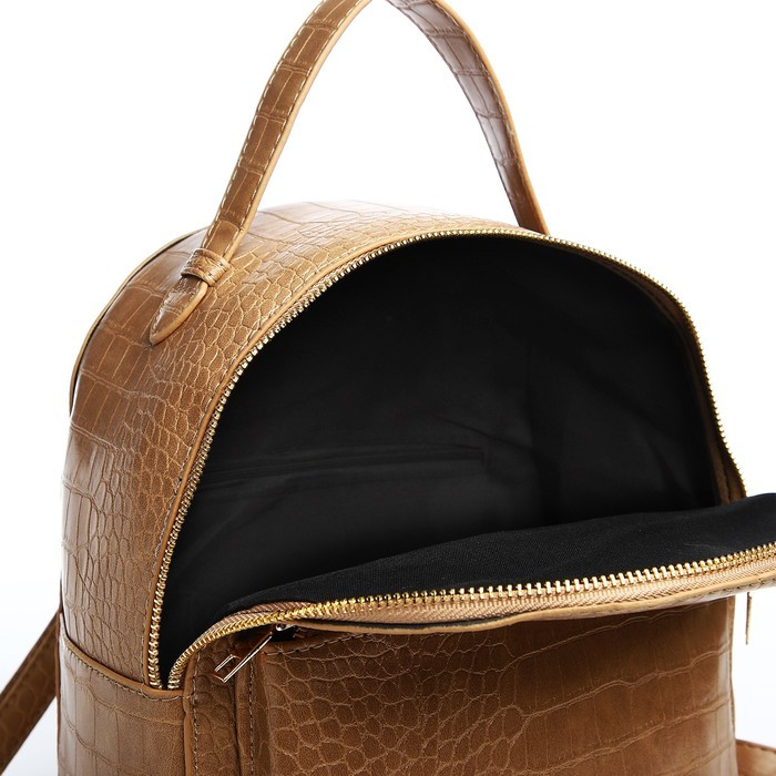 Рюкзак на молнии, наружный карман, цвет бежевый - фото 4 - id-p215496701