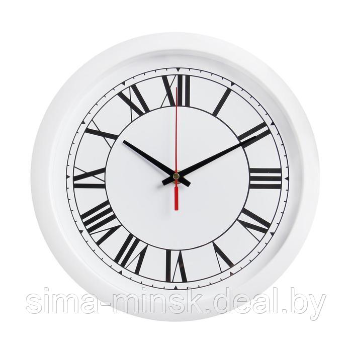 Часы настенные "Классика", римские цифры, белый обод, 28х28 см - фото 4 - id-p216658721