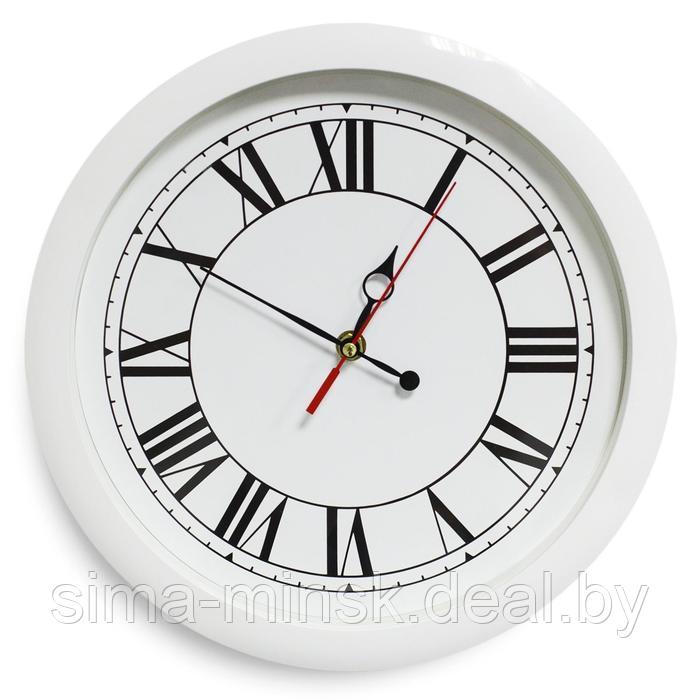 Часы настенные "Классика", римские цифры, белый обод, 28х28 см - фото 5 - id-p216658721