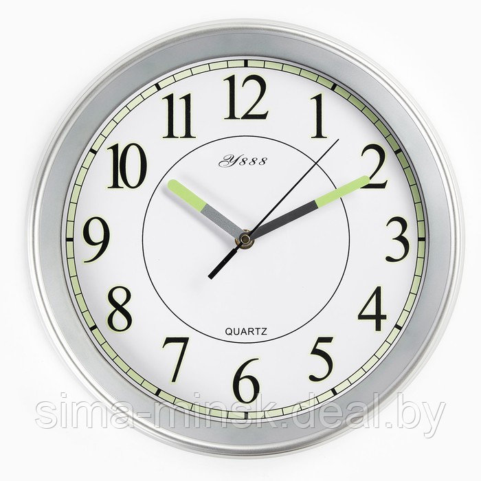 Часы настенные, серия: Классика, "Илони", плавный ход, d-30 см, флуоресцентные - фото 1 - id-p203560091