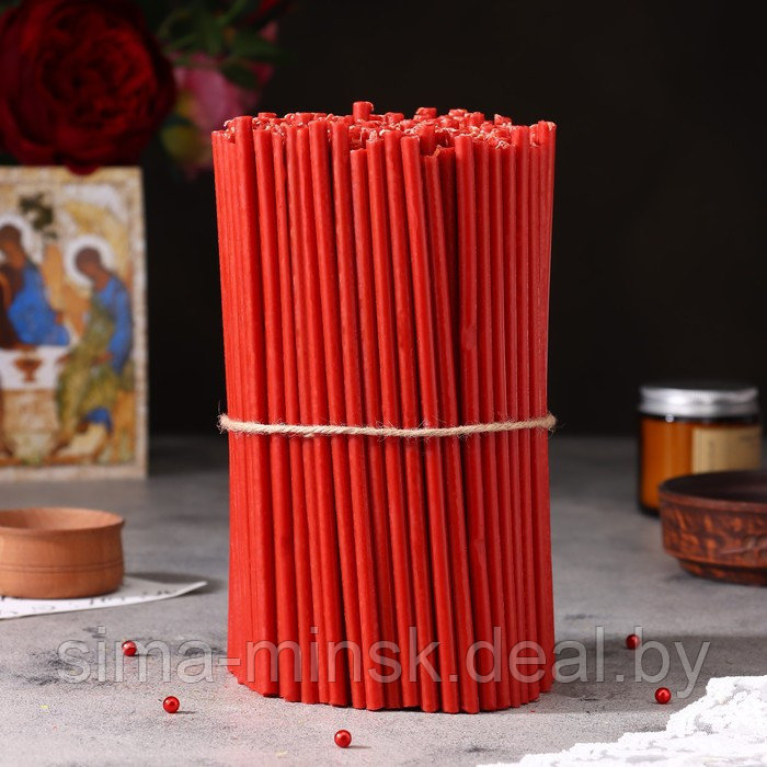 Свечи красные церковные №60, упаковка 2кг - фото 1 - id-p207449123