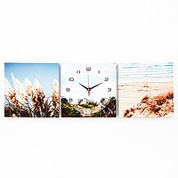 Часы настенные модульные, серия: Интерьер, "Пляж", плавный ход, 35 х 110 см