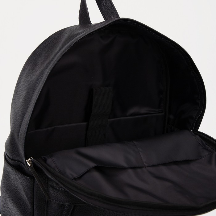 Рюкзак молодёжный на молнии, цвет чёрный - фото 4 - id-p216663128