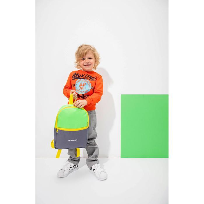 Рюкзак детский на молнии, цвет серый/зелёный - фото 5 - id-p216660942