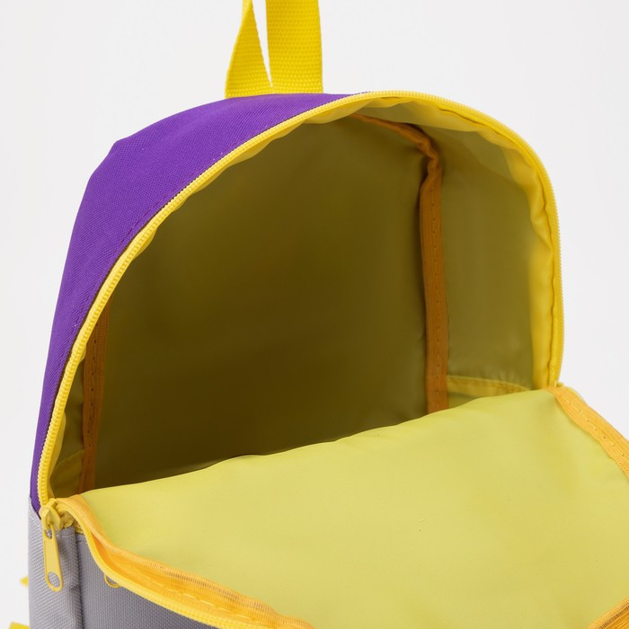 Рюкзак детский на молнии, цвет фиолетовый/серый - фото 4 - id-p216660944