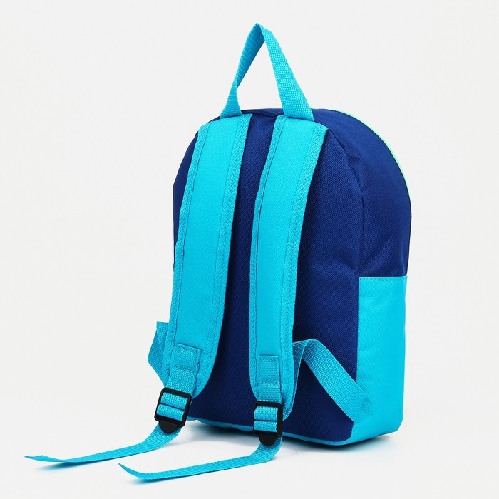 Рюкзак детский на молнии, наружный карман, цвет тёмно-голубой/синий - фото 2 - id-p216660945