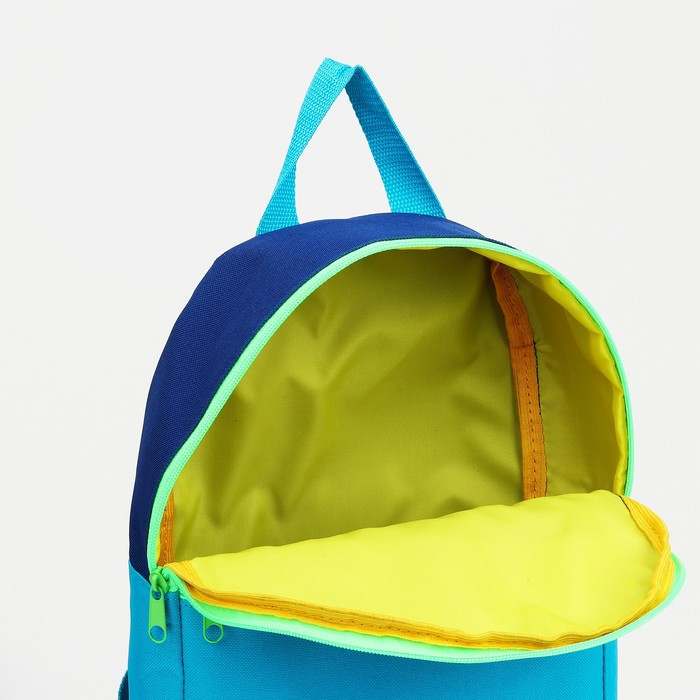Рюкзак детский на молнии, наружный карман, цвет тёмно-голубой/синий - фото 4 - id-p216660945