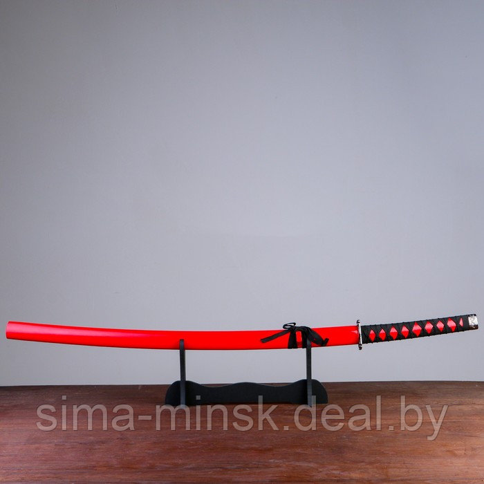 Сувенирное оружие «Катана на подставке», красные ножны, 103см - фото 1 - id-p216658579