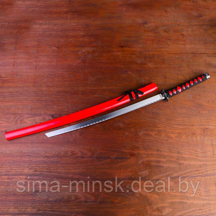 Сувенирное оружие «Катана на подставке», красные ножны, 103см - фото 2 - id-p216658579