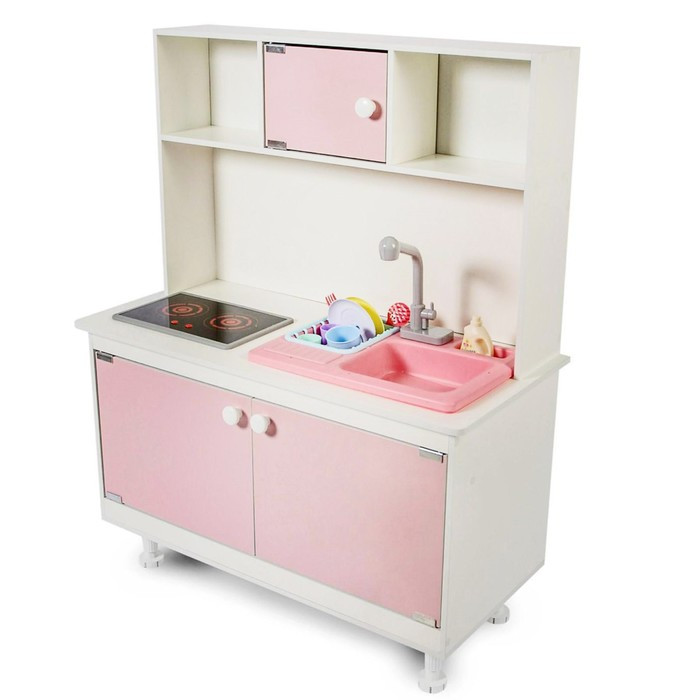 Игровая мебель «Детская кухня», интерактивная панель, раковина с водой, цвет розовый - фото 3 - id-p216662193
