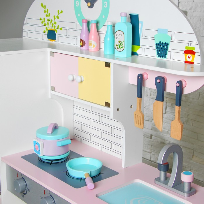Игровой набор «Кухонный модуль «Счастье»» с деревянной посудой - фото 2 - id-p216662196