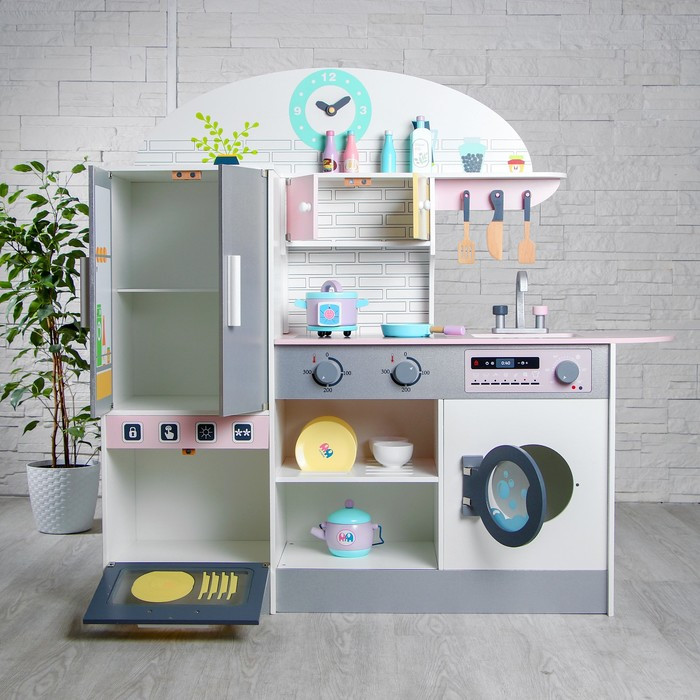 Игровой набор «Кухонный модуль «Счастье»» с деревянной посудой - фото 3 - id-p216662196