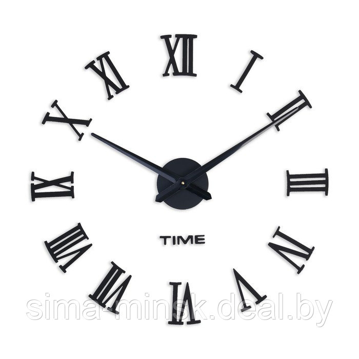 Часы-наклейка, серия: DIY, "Лорье", плавный ход, d-120 см, 1 АА, черные - фото 1 - id-p174467813