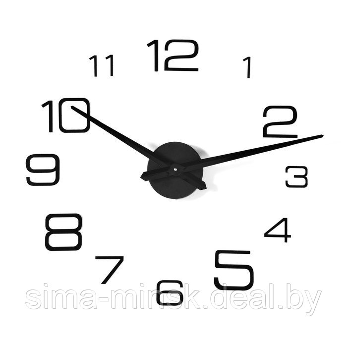 Часы-наклейка, серия: DIY, "Мита", плавный ход, d-120 см, 1 АА, черные