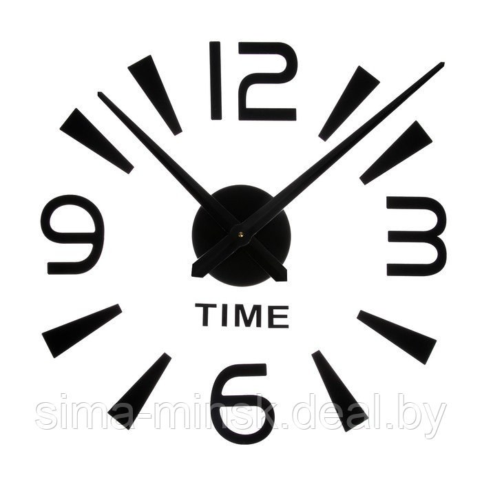 Часы-наклейка, серия: DIY, "Кавалье", плавный ход, d-120 см, 1 АА, черные