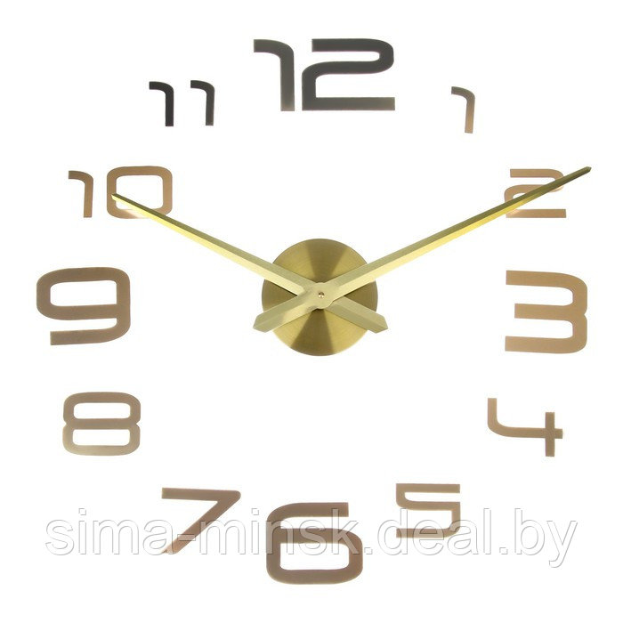 Часы-наклейка, серия: DIY, "Акстелл", плавный ход, d-120 см, 1 АА, золотистые - фото 1 - id-p174467812