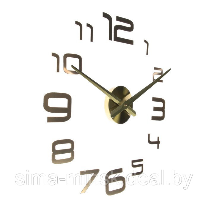 Часы-наклейка, серия: DIY, "Акстелл", плавный ход, d-120 см, 1 АА, золотистые - фото 2 - id-p174467812