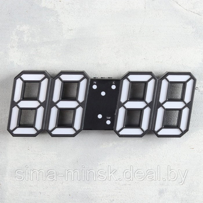 Часы электронные настенные, настольные "Цифры", синяя индикация, 9 х 3 х 23 см, от USB - фото 2 - id-p174467944