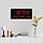Часы электронные настенные "Соломон", с будильником, 38 х 19 х 5 см, красные цифры, фото 2