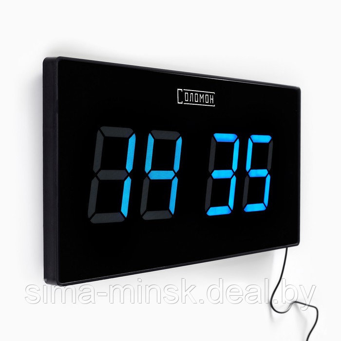 Часы электронные настенные "Элегант", с будильником, 47 х 3 х 23 см, синие цифры - фото 3 - id-p207450558