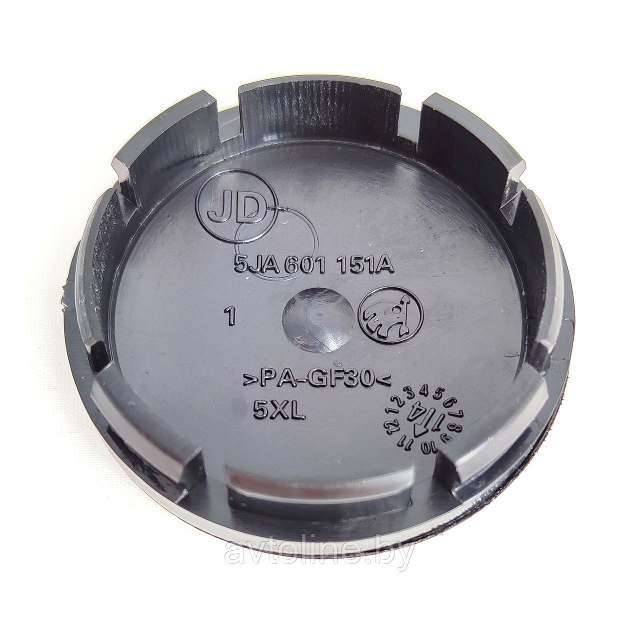 Заглушка литого диска SKODA 56/51 мм черная/хром 5JA601151A - фото 2 - id-p125111154