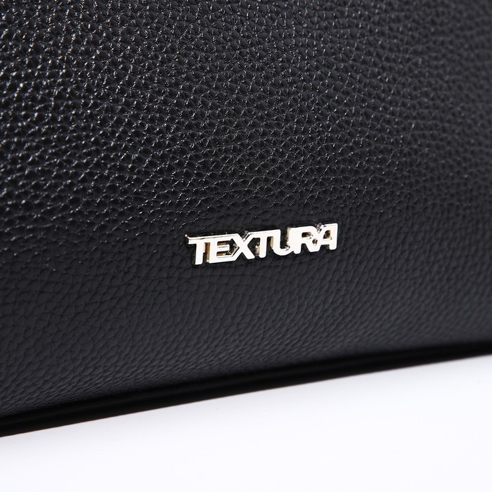 Сумка-шопер TEXTURA на молнии, наружный карман, цвет чёрный - фото 4 - id-p199285312