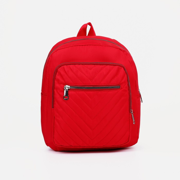 Рюкзак, отдел на молнии, 2 наружных кармана, цвет красный - фото 1 - id-p173685226