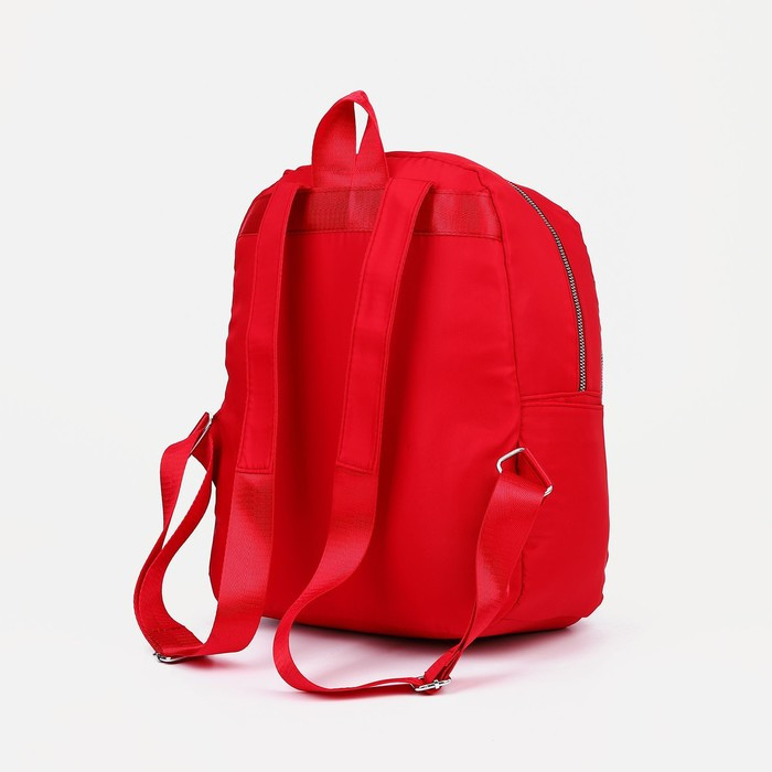 Рюкзак, отдел на молнии, 2 наружных кармана, цвет красный - фото 2 - id-p173685226