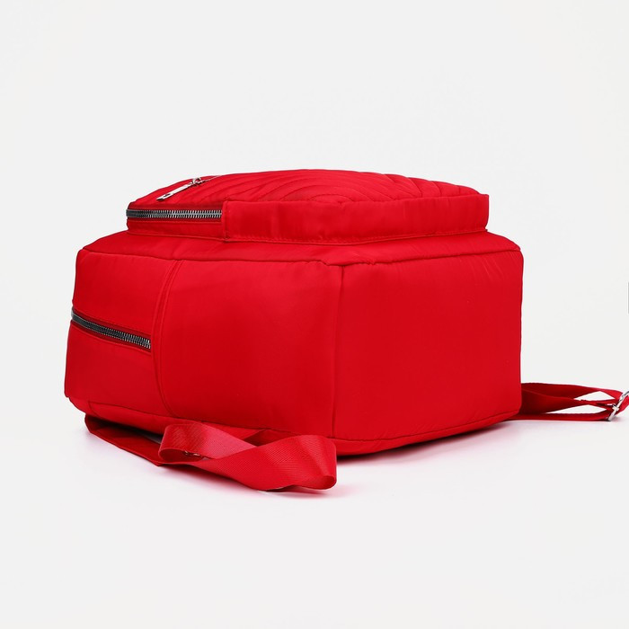 Рюкзак, отдел на молнии, 2 наружных кармана, цвет красный - фото 3 - id-p173685226