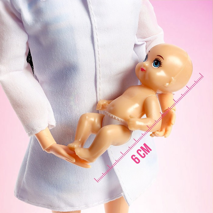 Кукла-модель шарнирная «Доктор Лиза» с малышом, мебелью и аксессуарами - фото 4 - id-p199286246