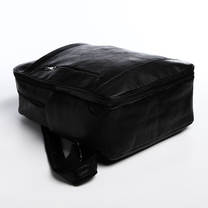 Рюкзак мужской, 30*11*41, отд на молнии, 4 н/кармана, черный - фото 3 - id-p216664469