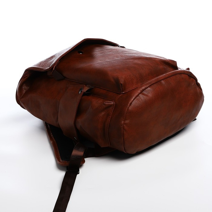 Рюкзак мужской, 30*11*41, отд на молнии, 4 н/кармана, коричневый - фото 3 - id-p216664470