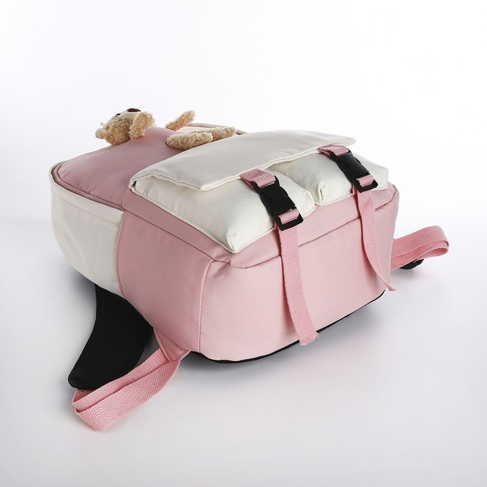 Рюкзак, отдел на молнии, 2 наружных кармана, цвет розовый - фото 3 - id-p173052526