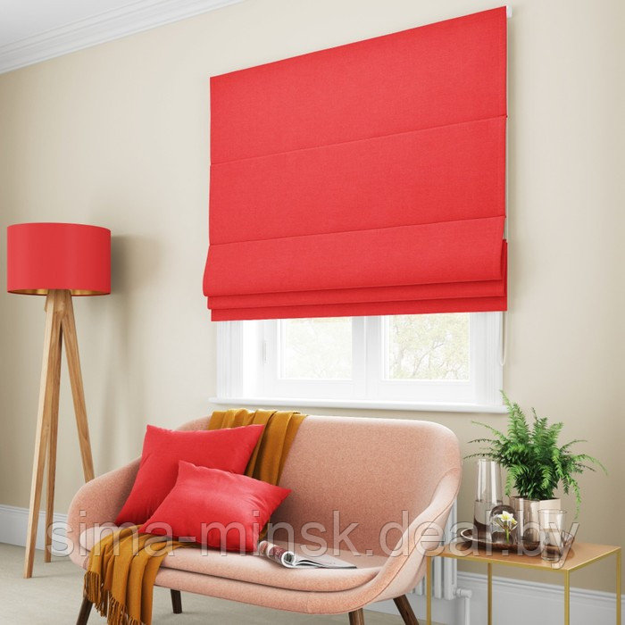 Римская штора «Билли», размер 80х150 см, цвет красный - фото 1 - id-p199907603