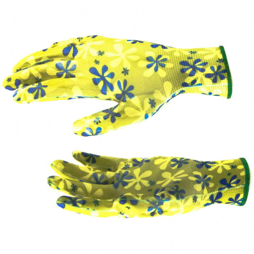 Перчатки садовые из полиэстера с нитрильным обливом, зеленые, M Palisad - фото 1 - id-p216667498