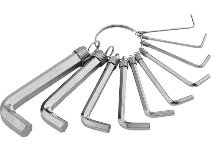 Набор ключей имбусовых HEX, 1.5-10 мм, CrV, 10 шт, никелированный, на кольце Sparta - фото 2 - id-p216668612