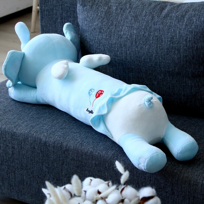 Мягкая игрушка-подушка «Слоник», 80 см, цвет голубой - фото 2 - id-p204285235
