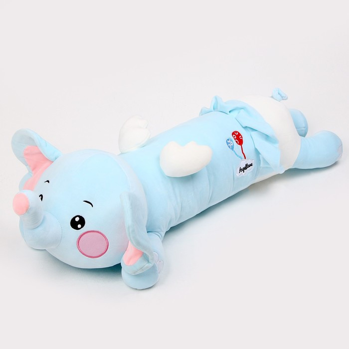 Мягкая игрушка-подушка «Слоник», 80 см, цвет голубой - фото 3 - id-p204285235