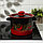 Кастрюля, 3,5 л, эмалированная крышка, индукция, цвет красно-чёрный МИКС, фото 6