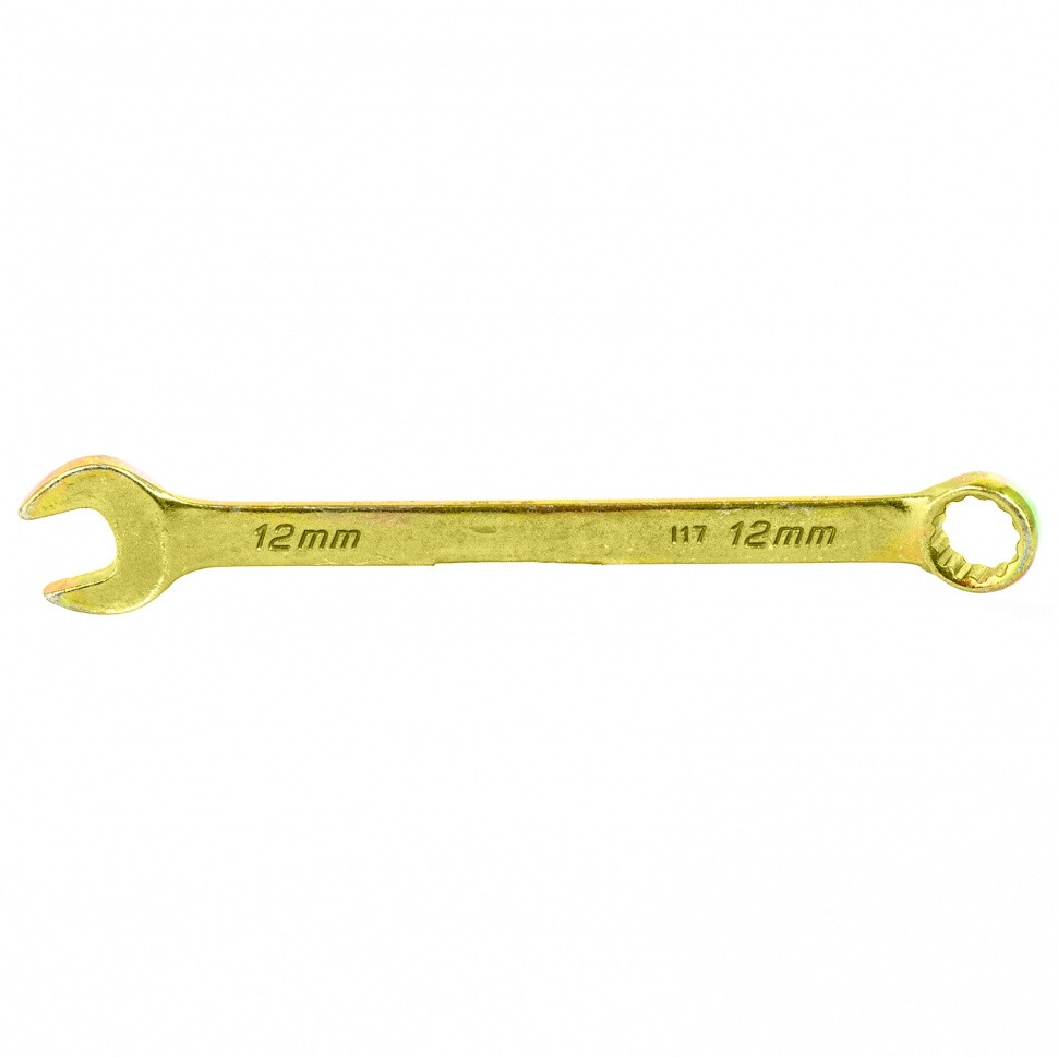 Ключ комбинированный, 12 мм, желтый цинк Сибртех - фото 1 - id-p216667563