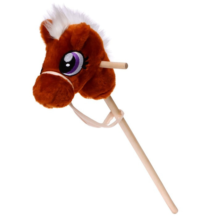 Мягкая игрушка «Конь-скакун», на палке, цвет коричневый - фото 4 - id-p190089560
