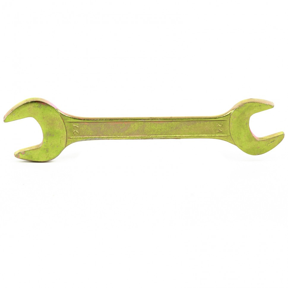Ключ рожковый, 24 х 27 мм, желтый цинк Сибртех - фото 1 - id-p216670922