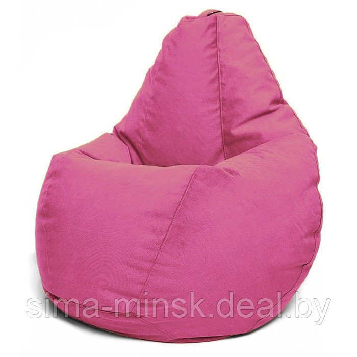 Кресло-мешок «Груша» Позитив Luma, размер L, диаметр 80 см, высота 100 см, велюр, цвет розовый - фото 1 - id-p184223828