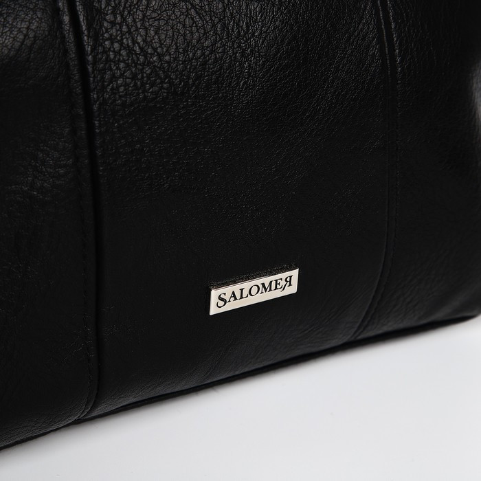 Сумка-тоут "Саломея" на молнии, наружный карман, длинный ремень, цвет чёрный - фото 7 - id-p203561278