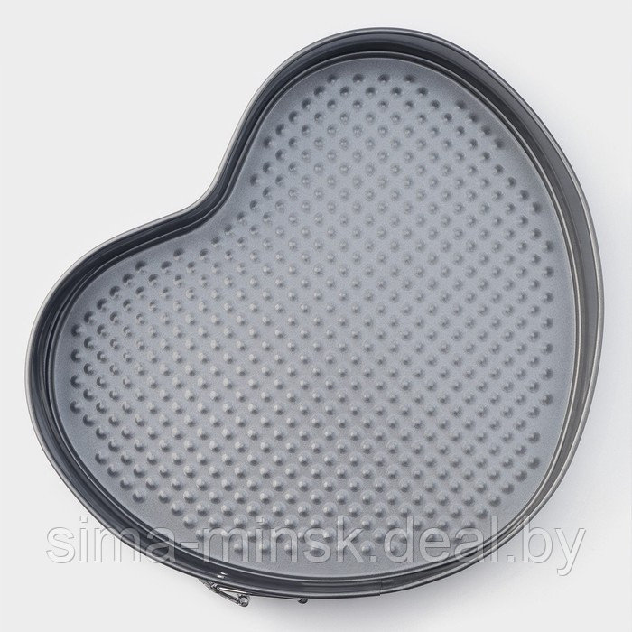 Форма для выпечки Доляна «Элин. Сердце», 28,5×25,5×6,6 см, съёмное дно, антипригарное покрытие, цвет чёрный - фото 3 - id-p198398935
